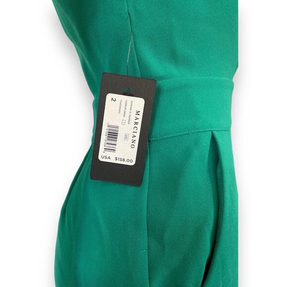 NWT Marciano Los Angeles Women's Romper Green Sleeveless Full Zip Size 2 - Picture 3 of 14